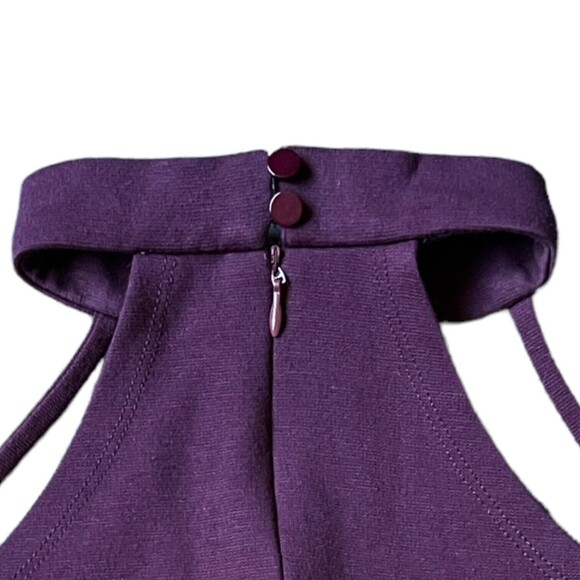 Charlotte Russe Harness Choker Crop Top Strappy Halter Shirt Medium M Purple - Picture 7 of 15